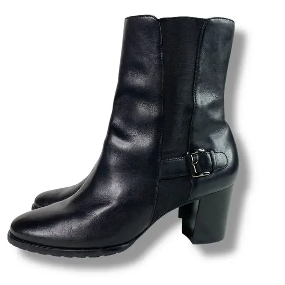 Cole Haan Black Leather Ankle Boots Callan Chelsea Slip On 🖤 Size 10 - Picture 5 of 9